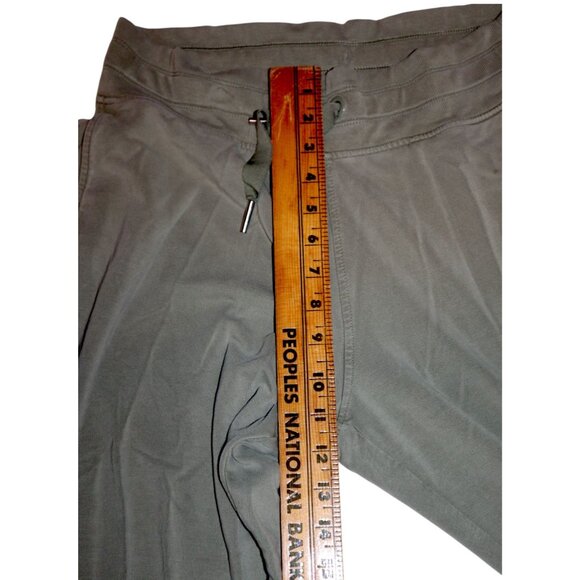 Mens Olive Green Jogger Pants With Drawstring Waist & Ribbed Ankles Athleisure - Picture 7 of 8